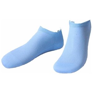 Женские носки Grinston укороченные, в сетку, вязаные, размер 23, голубой