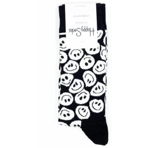 Женские носки Happy Socks средние, фантазийные, размер 36-40, черный