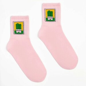 Женские носки Minaku средние, размер 38-39, зеленый, розовый