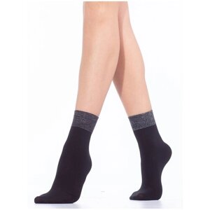 Женские носки MiNiMi средние, размер 0 (one size), черный, серебряный