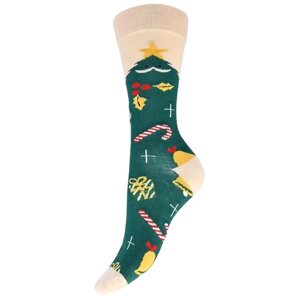 Женские носки MORRAH средние, на Новый год, подарочная упаковка, размер 37-41, мультиколор