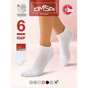 Женские носки Omsa укороченные, 6 пар, размер 25, белый