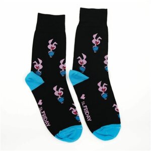 Женские носки St. Friday средние, фантазийные, размер 23 (35-37), черный