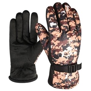 Зимние мужские теплые перчатки Mimir, F-камуфляж коричневый