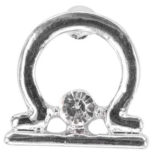 Значок металлический Весы (Клипса, Бижутерный сплав, белый с черным) 56287