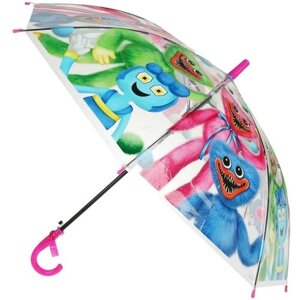 Зонт детский Хаги Ваги 50 см Играем вместе прозрачный, полуавтомат, со свистком