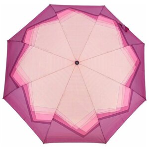 Зонт FABRETTI, автомат, 3 сложения, купол 102 см., 8 спиц, чехол в комплекте, для женщин, розовый