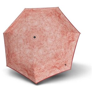 Зонт Knirps, механика, 3 сложения, купол 89 см., 7 спиц, система «антиветер», чехол в комплекте, для женщин, розовый