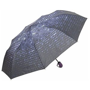 Зонт Rain Lucky, полуавтомат, 3 сложения, купол 94 см., 9 спиц, система «антиветер», для женщин, фиолетовый
