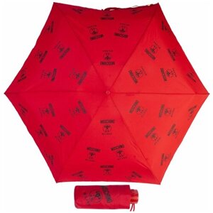 Зонт складной Moschino 8560-SuperminiC Logo Allover Red