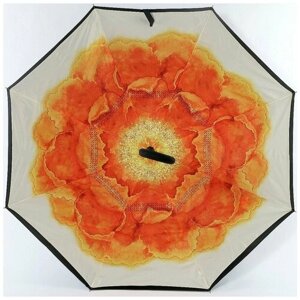 Зонт-трость ArtRain, механика, купол 108 см., 8 спиц, для женщин, оранжевый