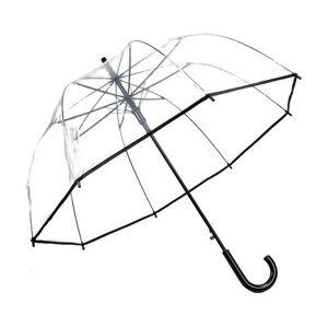Зонт-трость Diniya, полуавтомат, 16 спиц, прозрачный, для женщин, белый