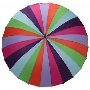 Зонт-трость Dolphin, полуавтомат, купол 104 см., 24 спиц, деревянная ручка, для женщин, розовый