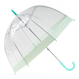 Зонт-трость ЭВРИКА подарки и удивительные вещи, механика, купол 82 см., 8 спиц, прозрачный, зеленый