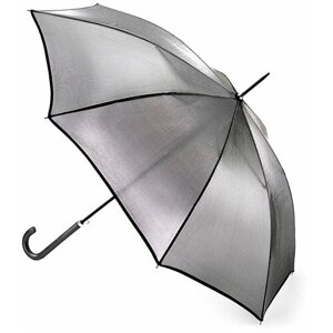 Зонт-трость FULTON, механика, купол 96 см., 8 спиц, для женщин, серебряный, серый