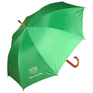 Зонт-трость Petek 1855, механика, купол 100 см., 8 спиц, деревянная ручка, зеленый