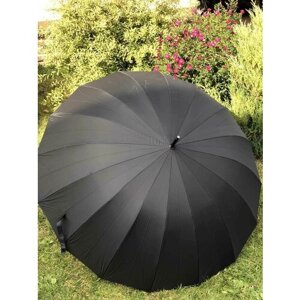 Зонт-трость полуавтомат, 2 сложения, купол 120 см., 24 спиц, чехол в комплекте, черный