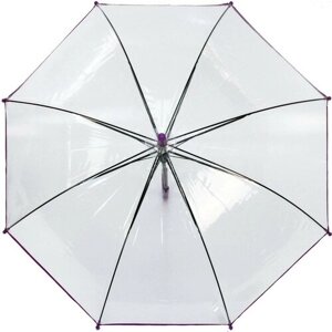 Зонт-трость полуавтомат, купол 87 см., прозрачный, бесцветный