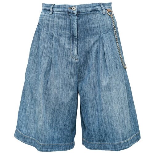 Бермуды LIU JO, средняя посадка, джинсовые, карманы, размер 42, голубой