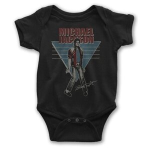 Боди детское Wild Child Майкл Джексон / Michael Jackson Для новорожденных Для малышей Черное 9-12 мес., размер 4-6 мес.