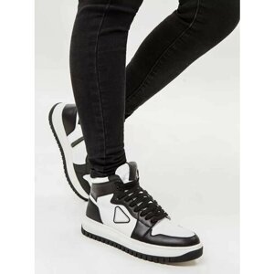 Ботинки PUBLIC MJ735черно-белый, размер 38, белый, черный