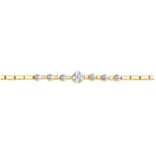 Браслет Diamant online, золото, 585 проба, бриллиант, длина 17 см.