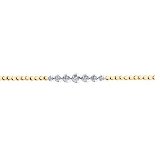 Браслет Diamant online, золото, 585 проба, бриллиант, длина 18 см.