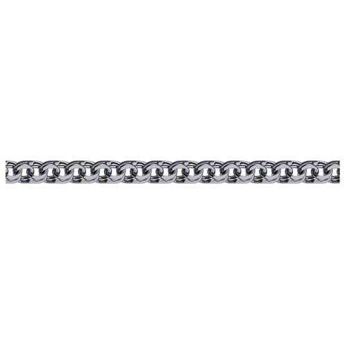 Браслет из чернёного серебра с алмазной гранью 995140804 SOKOLOV, средний вес изделия 8.63 гр., длина 23 см.