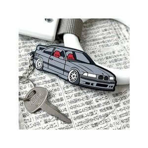 Брелок Resource Stickers для ключей, LADA, BMW, HONDA, TOYOTA / Resource Stickers, гладкая фактура, BMW, серый