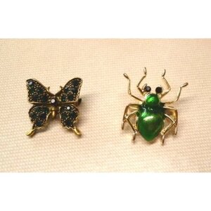 Брошки миниатюрные бабочки, жуки. Размер 3*2 см 2 шт/упак