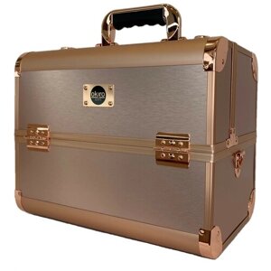 Бьюти кейс для хранения косметики OKIRO CWB 6350 розовое золото , органайзер для хранения аксессуаров