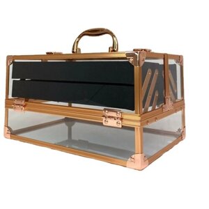 Бьюти кейс для визажиста OKIRO MUC 035 черный /чемоданчик для косметики / органайзер для бижутерии/ бьюти бокс для мастера
