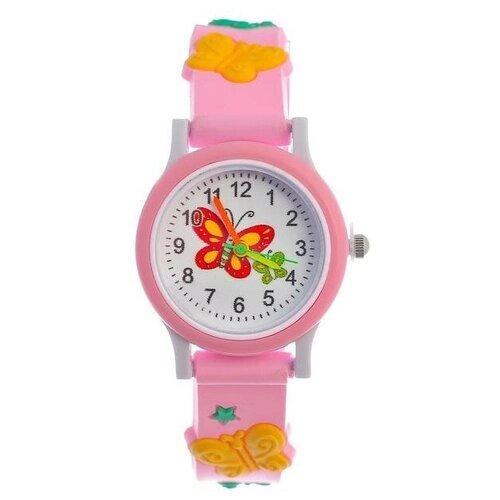 Часы наручные детские "Бабочки", d3 см, ремешок 19.4 см