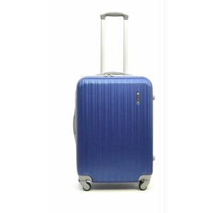Чемодан чемоданмсин, ABS-пластик, 56 л, размер M, синий
