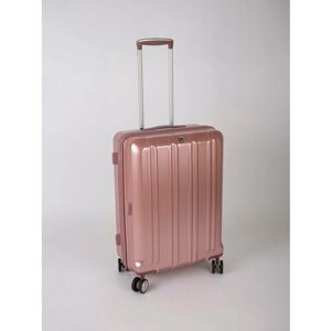 Чемодан Picano PCN1513P, ABS-пластик, износостойкий, адресная бирка, опорные ножки на боковой стенке, жесткое дно, 60 л, размер M, розовый