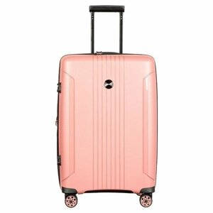 Чемодан-самокат Verage GM22019W20 pink, ABS-пластик, жесткое дно, рифленая поверхность, водонепроницаемый, усиленные углы, износостойкий, ребра жесткости, 40 л, размер S, розовый