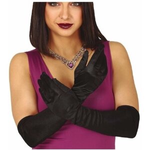 Черные сатиновые перчатки (50 см) (17156)