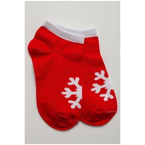 Детские носки Сноу красного цвета ( комплект 3 пары), размер 16-18 (26-28)