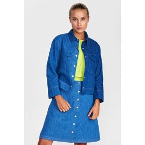 Джинсовая куртка NUMPH, демисезон/лето, карманы, размер 36, синий