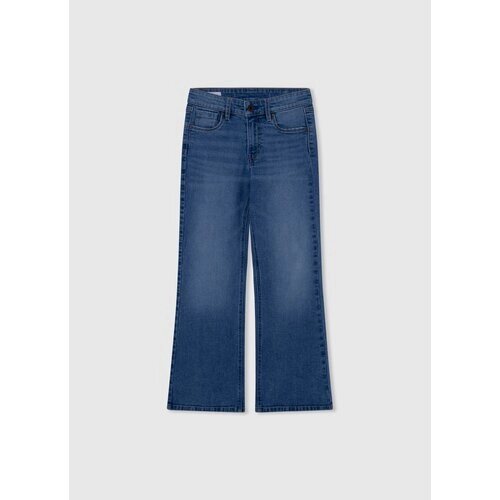 Джинсы клеш Pepe Jeans, полуприлегающий силуэт, размер 14, синий