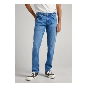 Джинсы Pepe Jeans, прямой силуэт, средняя посадка, размер 31/32, голубой