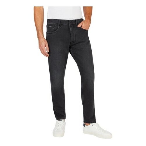 Джинсы Pepe Jeans, прямой силуэт, средняя посадка, размер 34/34, черный