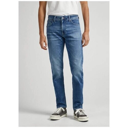 Джинсы Pepe Jeans, средняя посадка, размер 33/32, голубой