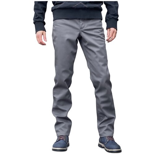 Джинсы зауженные Parrey Зимние мужские брюки Parrey, прямой силуэт, средняя посадка, утепленные, размер XL-L, серый