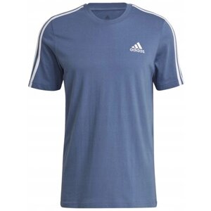 Футболка adidas essentials 3-stripes, размер S, синий