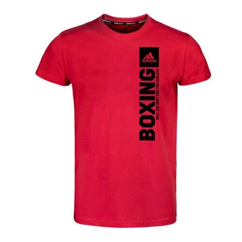 Футболка adidas, размер 152, красный, черный