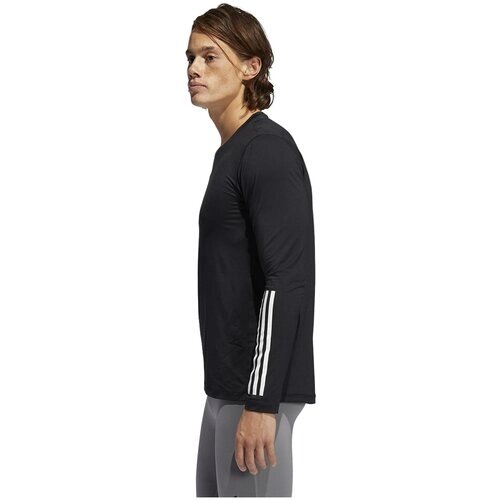 Футбольный лонгслив adidas, силуэт прилегающий, размер XS, черный