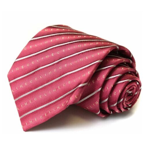 Галстук CELINE, натуральный шелк, широкий, в полоску, для мужчин, розовый