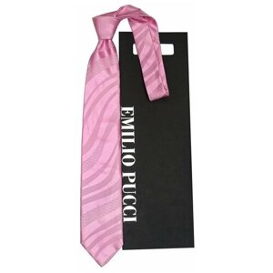 Галстук Emilio Pucci, натуральный шелк, широкий, для мужчин, розовый