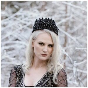 Готическая свадебная черная корона Ободок для волос женский Ободок для фотосессии Корона Темной королевы Фотореквизит Корона для маскарада